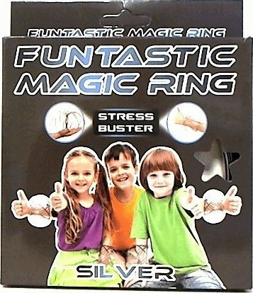 Lodër interaktive Funtastic Magic Ring, metalike, kundra stresit, ngjyrë argjendi
