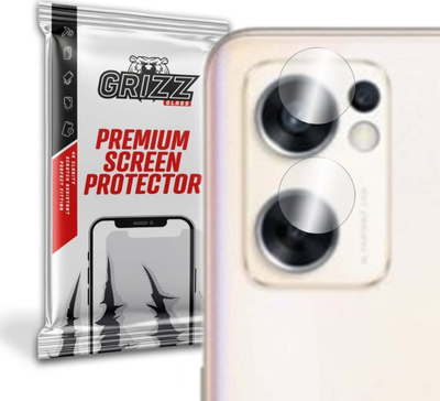 Mbrojtëse kamere GrizzGlass për Oppo Reno 7 SE 5G, xham hibrid, 2 copë, transparencë e lartë