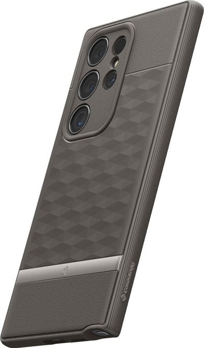 Mbrojtëse telefoni Caseology Parallax për Samsung Galaxy S24 Ultra, TPU, rezistente ndaj goditjeve, gri