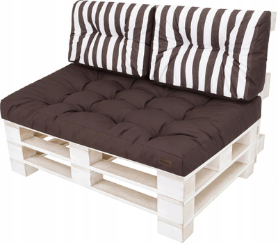 Jastëkë për mobilje me paleta HobbyGarden LEO, set 120x80cm, 2 mbështetëse, gri