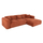 Divan-Shtrat këndor Bricken djathtas 110–282×98–160×72 Hcm (HM3275.03R), kuqe