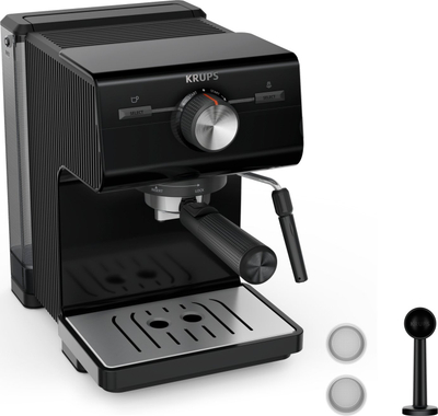 Makineri espresso Krups Authentic C50, me avull qumështi, depozitë e madhe uji, e zezë