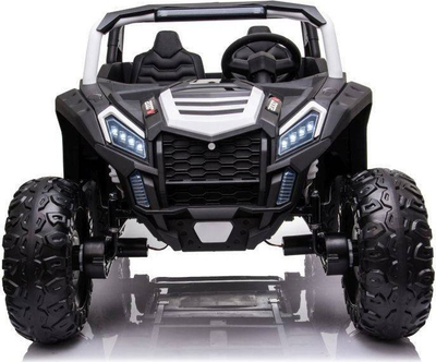 Makina elektrike për kalamaj Lean Toys A032, 4x200W, sedilje lëkure, me telekomandë, e zezë
