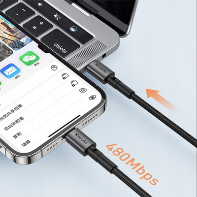 Kabllo karikimi Mcdodo CA-2850 USB-C në Lightning, 36W PD, 1.2m, e zezë