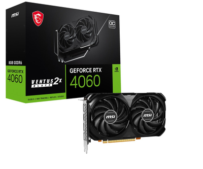 Kartelë grafike MSI GeForce RTX 4060 VENTUS 2X BLACK 8G OC NVIDIA, 8 GB GDDR6
