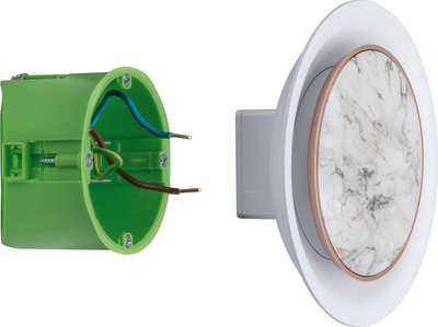Llambë muri e futur Neordic Mamor, 2.5W LED, me efekt mermeri, e bardhë