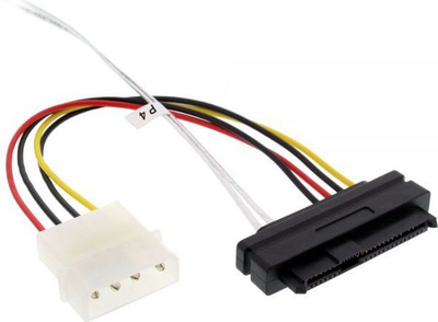 Kabllo furnizimi InLine, Molex 4 pin në SATA, 1.0m, e zezë