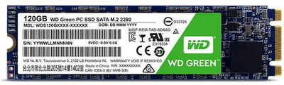 Disk Western Digital Green, 120GB, M.2 2280 SATA III SSD (WDS120G2G0B), i gjelbërt