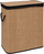 Kosh drejtkëndor rrobash 100L, 52x32x63 cm, Bamboo MDF, kafe me të zezë