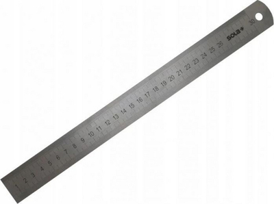 Rregull metalik Sola LSB 300mm, çelik inox, 30cm, argjendtë