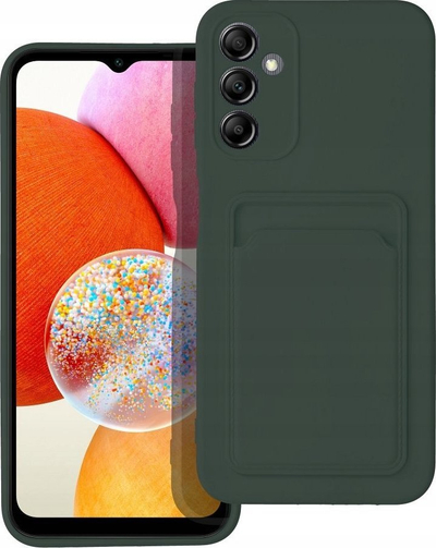 Futrollë telefoni OEM Card Case për Samsung A14 4G 5G, silikon, me xhep për karta, e gjelbër