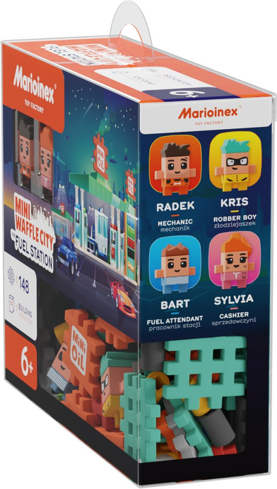 Set ndërtimi Marioinex Mini Waffle City Fuel Station, 148 copë, shumëngjyrësh