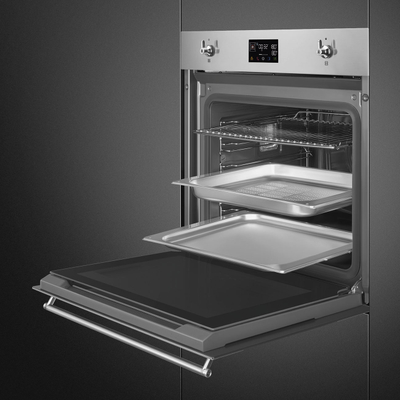 Furrë SMEG Classica SO6302S3PX, 60cm, 3000 W, e hirtë/zezë