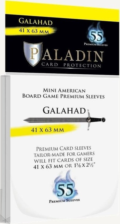 Mbështjellëse letrash Paladin Galahad, Mini American 41 x 63mm, 55 copë, transparente