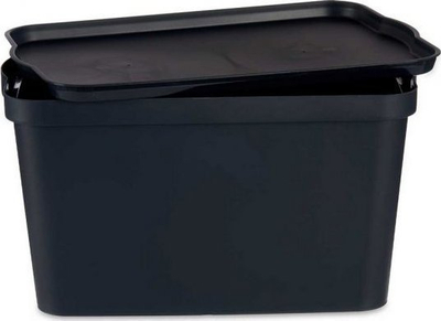 Kuti plastike me kapak për rujtje, 24L, 29.3 x 24.5 x 45 cm, ngjyrë antracit