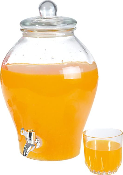 Стаклено шише Orion Demijohn, 6.5L, со чешма, транспарентно
