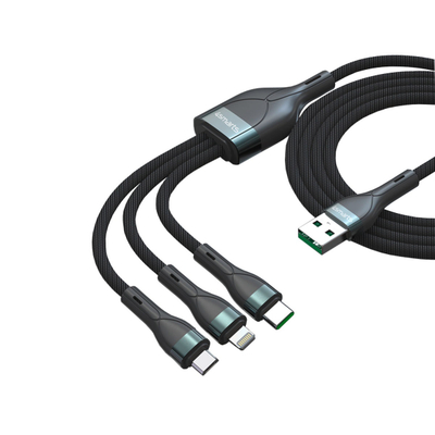 Kabllo USB 4smarts PremiumCord Multi 18W, 3 në 1, 150 cm, e zezë
