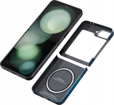 Маска Pitaka MagEZ Case 5 Moonrise за Samsung Galaxy Z Flip 6, арамид, тенка, црно сина