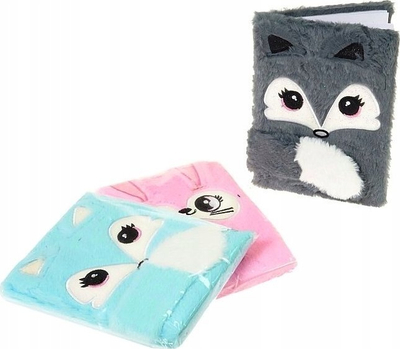Ditar plush Notes Fox Diary A5, me vija katrore, shumëngjyrësh