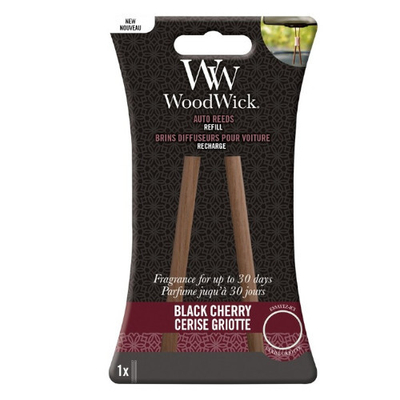 Shkopinjë aromatizues për makinë WoodWick Black Cherry (Auto Reeds Refill) kWO527