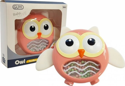 Lodër gringullë GUYI Baby Love Owl, për foshnje, portokalli
