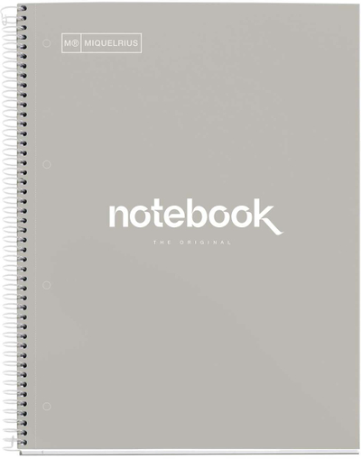 Тетратка MIQUELRIUS Notebook EMOTIONS, A4, со квадратно линење, сива