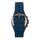 Orë burrash Lee Cooper LC08304.069, 43mm, rrip lëkure, e zezë blu