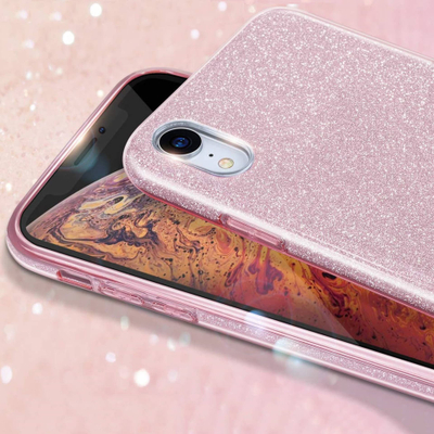 Futrollë me shkëlqim për Samsung Galaxy A16, mbrojtëse 3‑në‑1, transparente me glitter