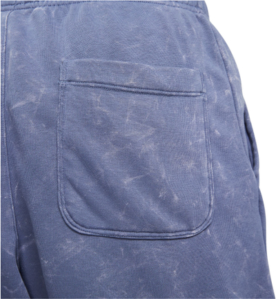 Shorta fitness Nike Dri-FIT Washed Fleece për meshkuj, pambuk poliestër, xhepa anësorë, blu e zbehur