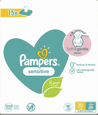 Peceta të lagura Pampers Sensitive 15 pako nga 80 copa