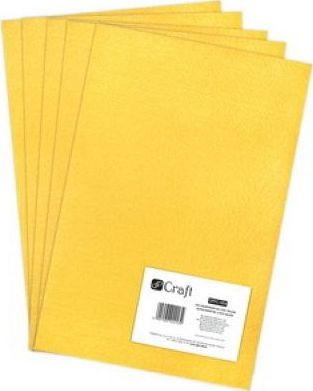 Fletë filci dekorativ Craft Polyester Felt A4, set me 5 copë, e verdhë