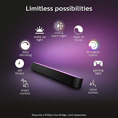 Lampë tavoline Philips Hue Play, 6W, RGB, e zezë