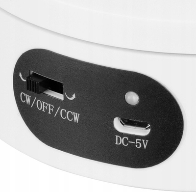 Bazë rrotulluese FreePower 360°, 12 cm, DC 5V USB, e bardhë