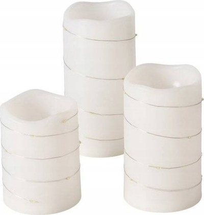 Set qirinj dekorativë LED Sarnia, 3 copë, me timer, ngjyrë e bardhë