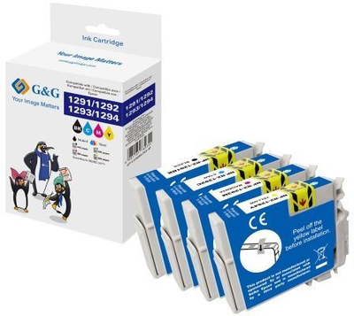 Set kartrixhe boje G&G për Epson T1295, set 4 copë, shumëngjyrësh