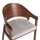 Karrige ngrënie Oikonomou NERO HM9972, dru rubberwood walnut, ulëse stof gri, set 2 copë