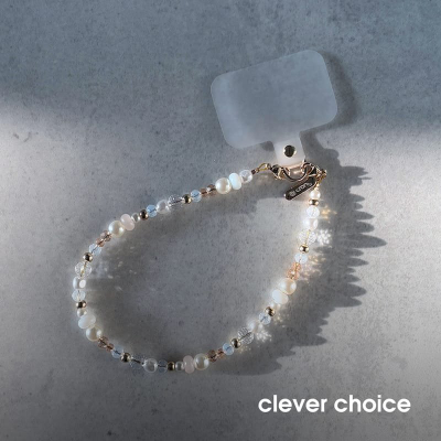 Varëse telefoni Crong Phone Charm, me perla dhe kristale, ngjyrë ari