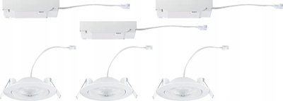Set spote të futura Paulmann Aumus, LED, 105mm, të bardha