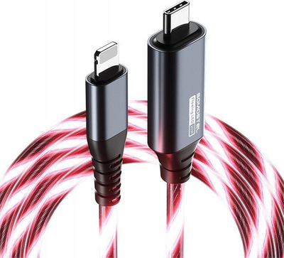 Kabllo të dhënash Somostel SMS-BY02, Type‑C në Lightning, 20W, 1.2m, e kuqe