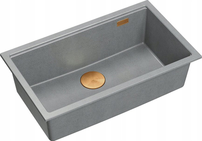 Lavaman kuzhine GranitiQ LOGAN 110, 76x44x23.5cm, 1 legen, e hirtë silver stone me bakër