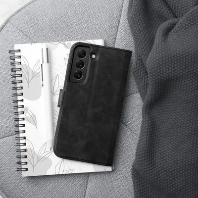 Këllëf libër Forcell TENDER për Samsung Galaxy A21s, lëkurë eko, me magnet, i zi