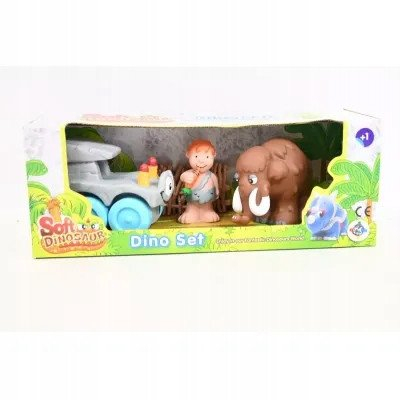 Set lojërash Dino World Adventure, makinë lodër, 2 figura dinozaurësh, shumëngjyrësh