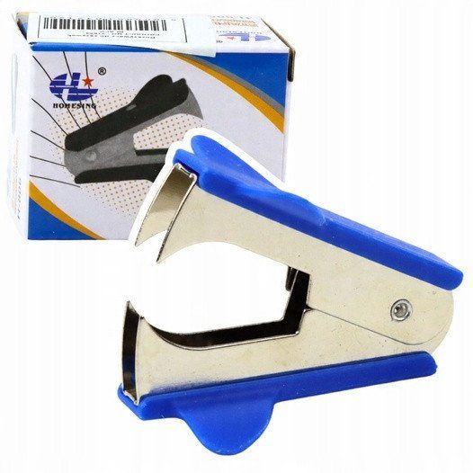 Heqës kapësesh metalik Office Tool, dorezë plastike, blu