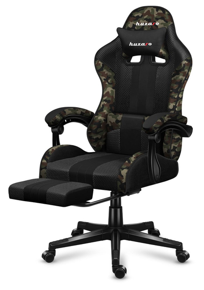 Гејминг столица Huzaro Force 4.7 Camo Mesh, со потпирач за нозе, со мрежа, со камуфлажа