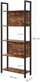 Raft librash Vasagle Shelf Bookcase LLS025B01V1, 5 rafte, dru rustik dhe metal, kornizë e zezë