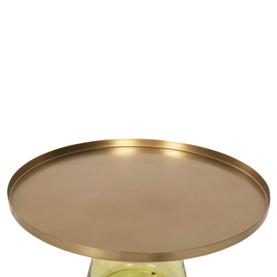 Tavolinë për kafe Scal Φ76×43,5 Hcm (HM9724), gjelbër/ ari