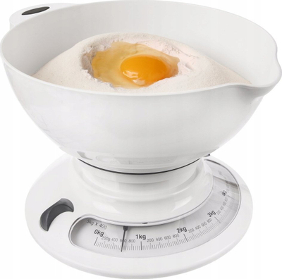 Peshore mekanike për kuzhinë me enë që hiqet, 5 kg, e bardhë