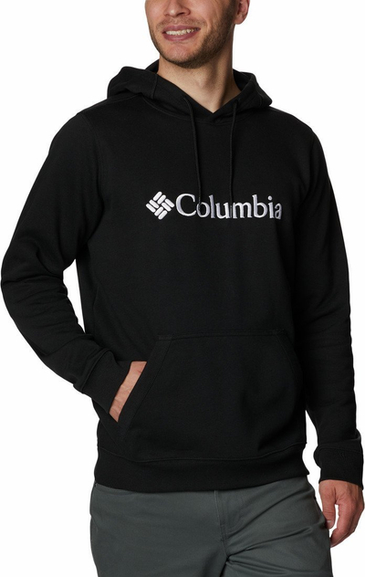 Bluzë me kapuç Columbia Basic Logo, pambuk poliester, xhep kanguru, e zezë