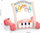 Tapet interaktiv për bebe Woopie Baby 2 në 1 walker me piano, me rrota, me figurina të varura, rozë