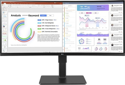 Monitor LG UltraWide 34BQ77QC-B, 34'', 3440 x 1440 (UWQHD), 60Hz, IPS, i zi